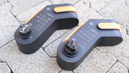 The Lapp Mobility Dock comes in two versions. One for Switzerland (right) for one for almost every other part of Europe (left).
