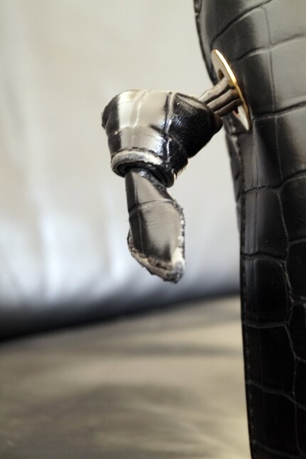 The artificial leather has seen better days.