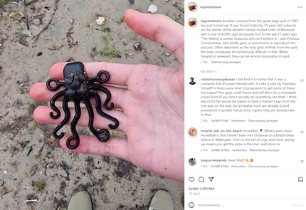 Cette pieuvre Lego perdue en 1997, l'adolescent l'a trouvée sur la plage.