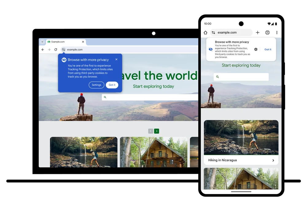 Un petit pop-up vous informera dès que le Private Tracking sera disponible dans votre navigateur.