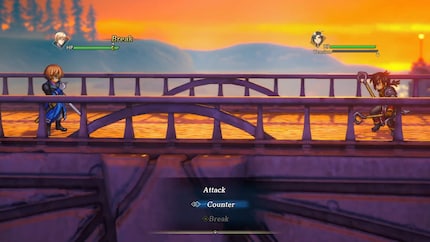 Un duel entre deux amis au coucher du soleil 
