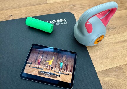 Le coach sur iPad me montre ce que je dois faire.