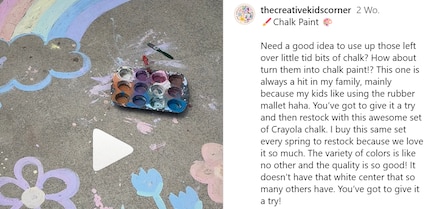 Children can draw great pictures on the road with the softened chalk.