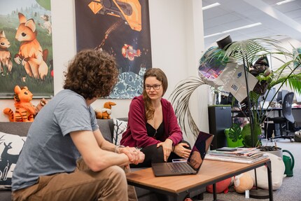 Philomena Schwab at Zurich’s Swiss Game Hub, where more than 60 game developers are based.
