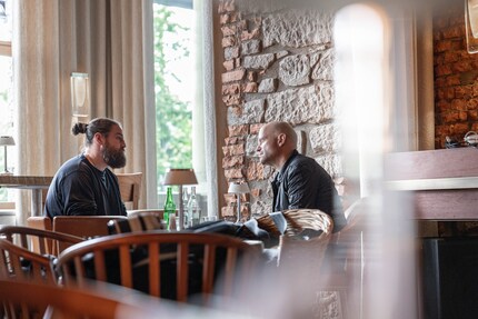 A true great in conversation. And Marc Forster on the right.