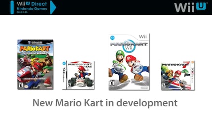 Cette diapo PowerPoint insipide annonce la sortie de « Mario Kart 8 » qui n’a alors même pas de titre.