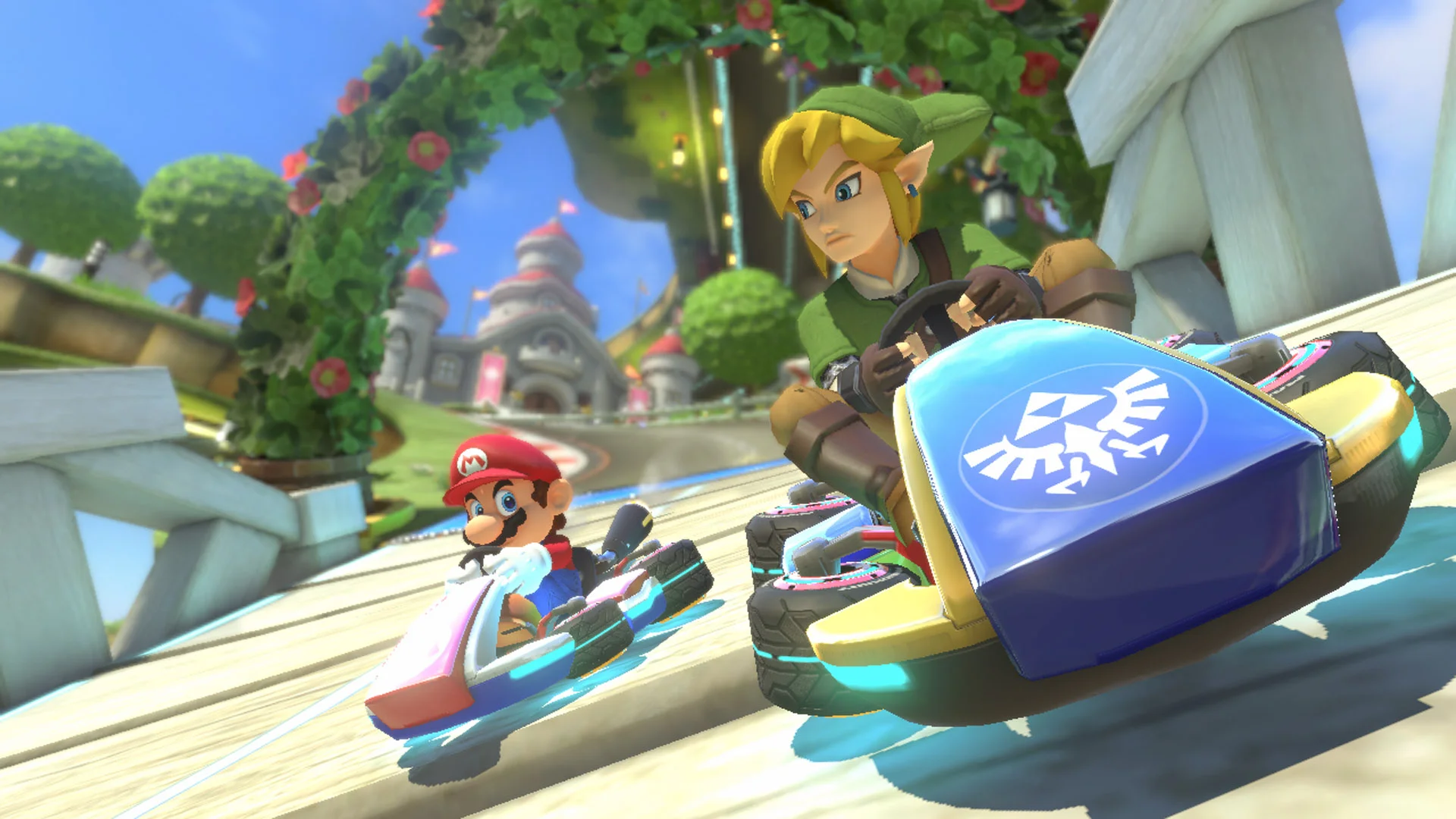 Link est un perso jouable de « Mario Kart 8 », c’est énorme !