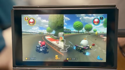 La petite scène « Mario Kart » de la vidéo de présentation de la Switch.