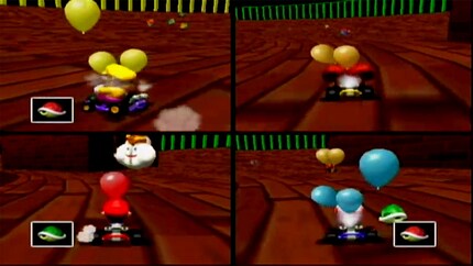 Le mode bataille de « Mario Kart 64 » qui m’a occupé d’innombrables heures.