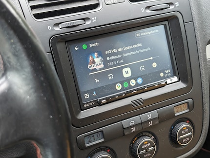 My favourite way to kill time on the road? Listening to podcasts.
