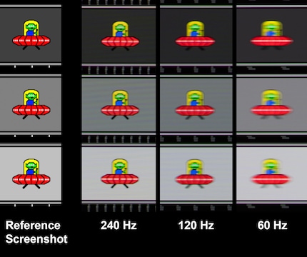 Screenshots retouchés d’objets en mouvement avec un temps de pose de 1/50 seconde.