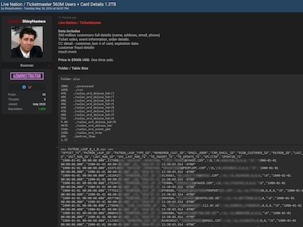 La capture d'écran est censée montrer le solde du groupe de pirates ShinyHunters sur BreachForums.