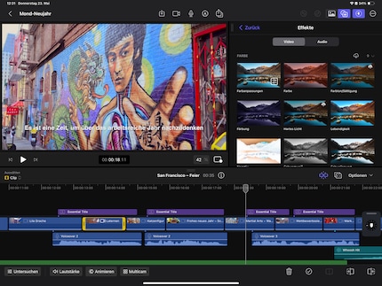 Final Cut Pro dans sa version adaptée à l'iPad.