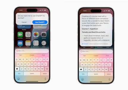 Si vous le souhaitez, Siri peut envoyer des requêtes à OpenAI. Elles y sont traitées par GPT-4o.