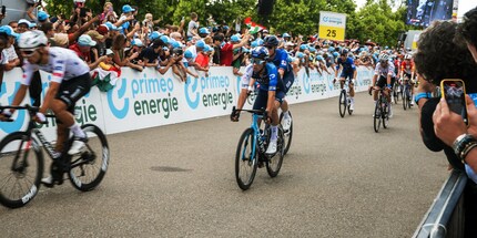 There can only be one. Stage winners. The rest of the field trickles into the finish line rider by rider.