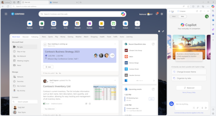 L'extension Copilot d'Edge s'intègre comme une barre latérale.