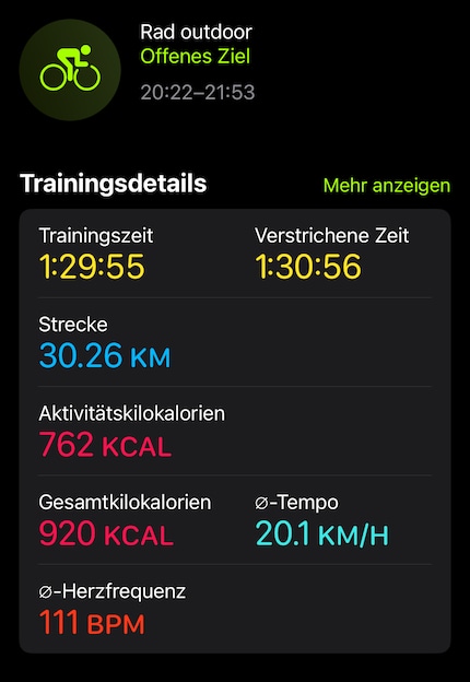 Premier entraînement à vélo.
