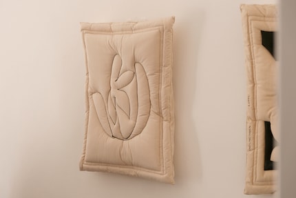 Soft Sculpture wall ornament by Pieces of Jade, cotton and cotton wool, 2024.
