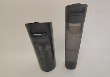 The waste water tank (left) and fresh water tank (right), ready for action.