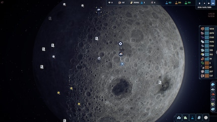 Sur la carte de la Lune, je planifie des expéditions.