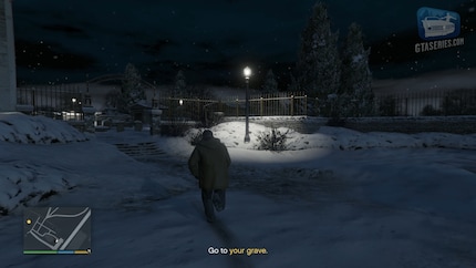 «Go to your grave», a truly macabre and surreal mission objective.
