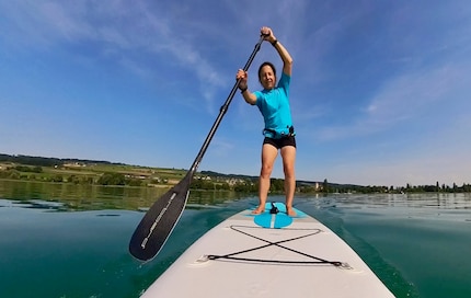 Virtually weightless when paddling, the Restube PFD’s small and compact and sits at hip height.