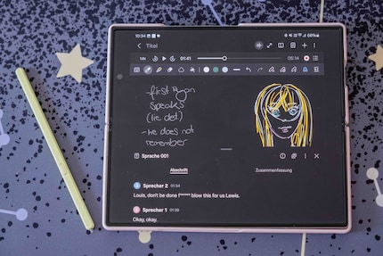 L’application de prise de notes suffit pour une interview. J’y enregistre le son tout en prenant des notes et en faisant des croquis.