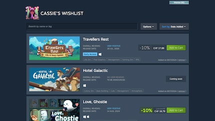 Avec 92 titres, ma liste de souhaits sur Steam est désagréablement longue.