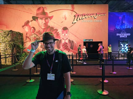 I don’t know what fellow editor Domagoj’s laughing about. Once again, we only got to see a short video of Indiana Jones and the Great Circle instead of being able to play it ourselves.