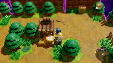 To get to the treasure chest, I clone tables and a trampoline.