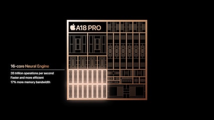 Le moteur neuronal de l'A18 Pro (35 TOPS) est presque aussi rapide que celui du M4 (38 TOPS).