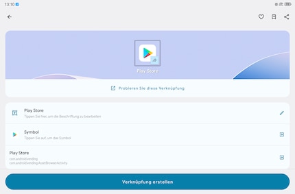 Créer un raccourci pour le Play Store.