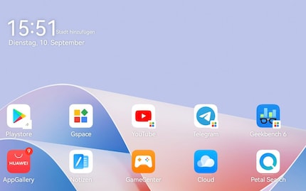 Identifier les applications Gspace grâce au petit coin coloré en bas à droite des icônes.