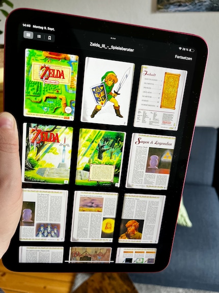 Le guide de jeu sous forme numérique sur mon iPad. J’aurais bien voulu m’acheter l’original, mais il coûte près de 300 euros...