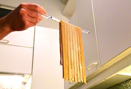 Les fettucine découpées et rassemblées...