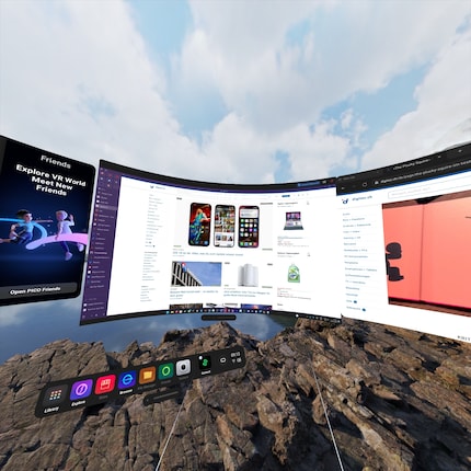 I can display a PC desktop displayed together with various VR apps.