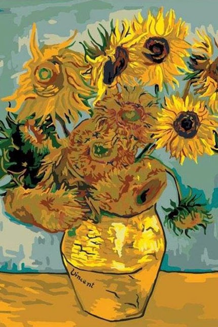 Vous pouvez même vous exercer à la signature de Van Gogh avec cette peinture par numéro.