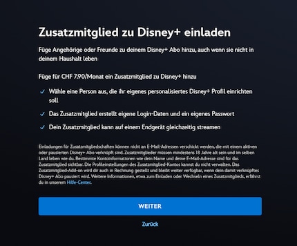 Dès maintenant, vous pouvez ajouter un membre de votre famille ou un ami à votre compte Disney+. Les frais supplémentaires dépendront de votre abonnement.