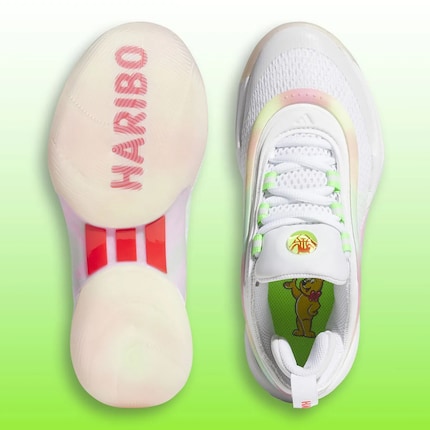 Visuellement, Haribo est très présent sur les chaussures Adidas.