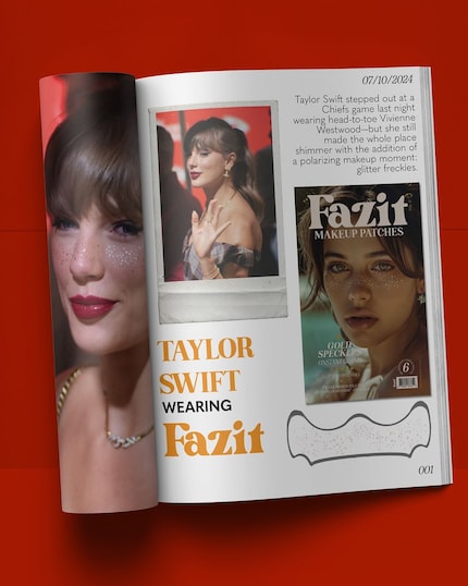 Taylor Swift et ses taches de rousseur dorées.