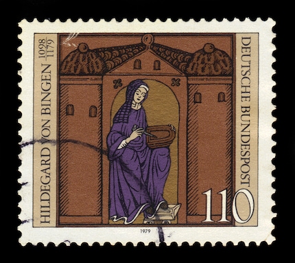 Hildegard von Bingen on a German stamp.