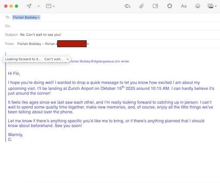 AI suggests responses to e-mails.