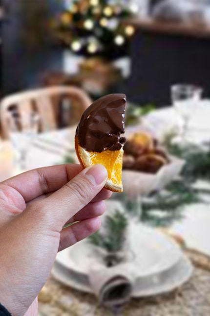 Une orange au chocolat pour le dessert...