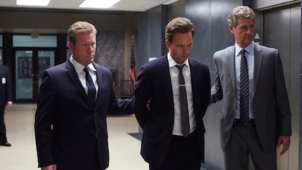 Lawyer/conman Mike being dragged off by the feds. Fortunately, I was spared this scene.