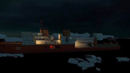Le brise-glace Borealis n’a pas été intégré au jeu final.