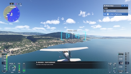 Vol de plaisance au-dessus du lac de Neuchâtel.