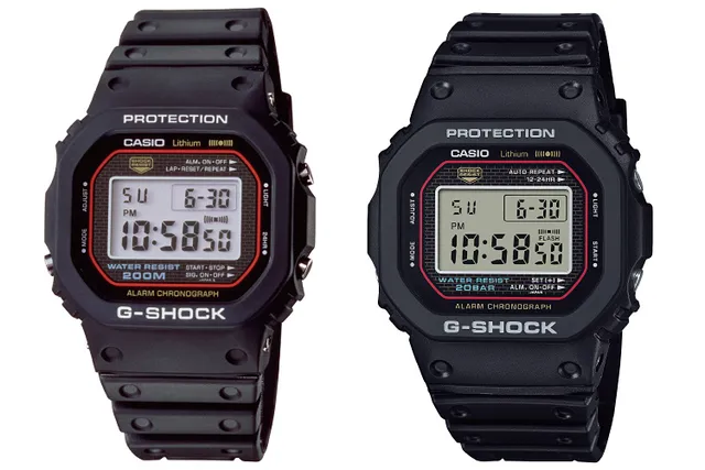 La G-Shock originale (à gauche) comparée à la nouvelle DW-5000R.
