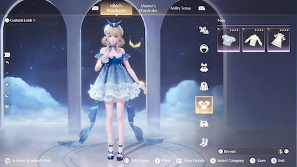 You can personalise Nikki in the changing room.