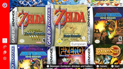 L'abonnement en ligne de Nintendo est particulièrement intéressant pour les fans de jeux rétro. Sur la photo : la ludothèque GBA.
