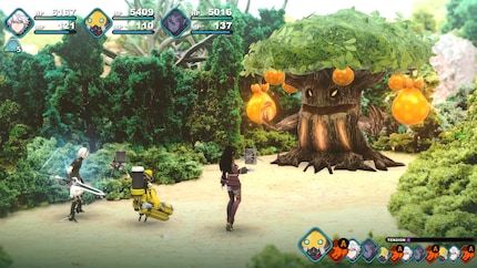 L'écran de combat lors d'un combat contre un boss.